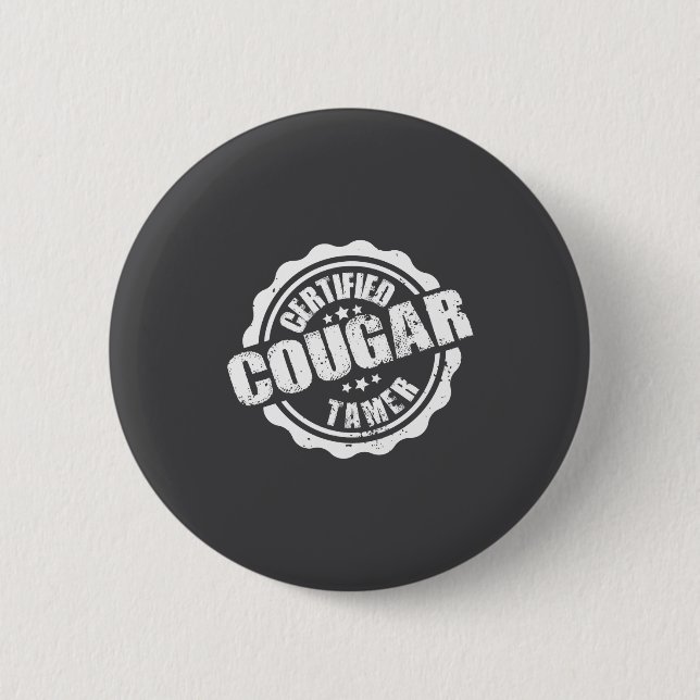 Chapa Redonda De 5 Cm Certified Cougar Tamer Funny Mens Cougar Tamer  (Anverso)