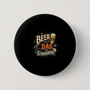 Chapa Redonda De 5 Cm Cerveza contemplando estrellas papá día del padre 