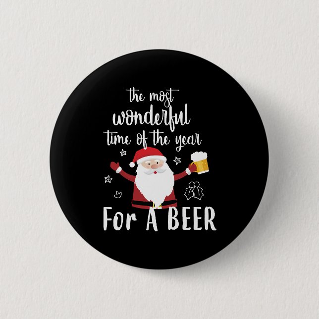 Chapa Redonda De 5 Cm Cerveza navidad (Anverso)