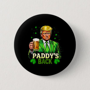Chapa Redonda De 5 Cm Cerveza Shamrock Día de San Patricio de Paddy's Ba