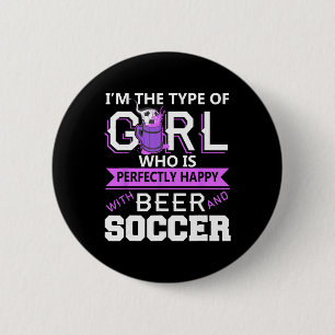 Chapa Redonda De 5 Cm Cerveza Y Fútbol Humor Femenino Diversión Fan Depo