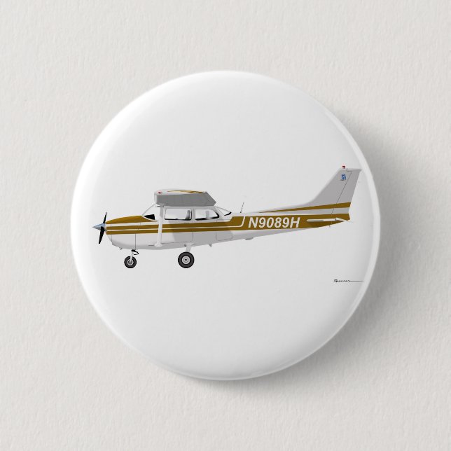 Chapa Redonda De 5 Cm Cessna 172 Skyhawk Brown (Anverso)