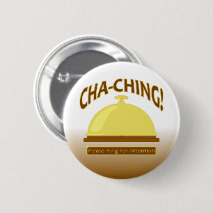 Chapa Redonda De 5 Cm ¡Cha-Ching! Diseño De La Campana De Contador De 