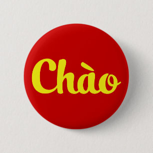 Chapa Redonda De 5 Cm Chào / Hola ~ Vietnam / vietnamita / Tiếng Việt