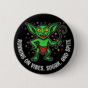Chapa Redonda De 5 Cm Chaos Gremlin: caos lindo que empuja látigos
