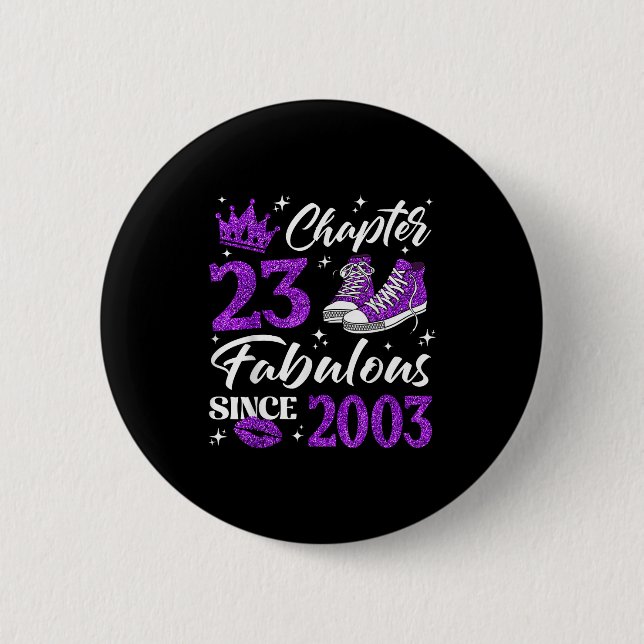 Chapa Redonda De 5 Cm Chapter 23 Fabulous Since 2003 23rd Birthday Women (Anverso)