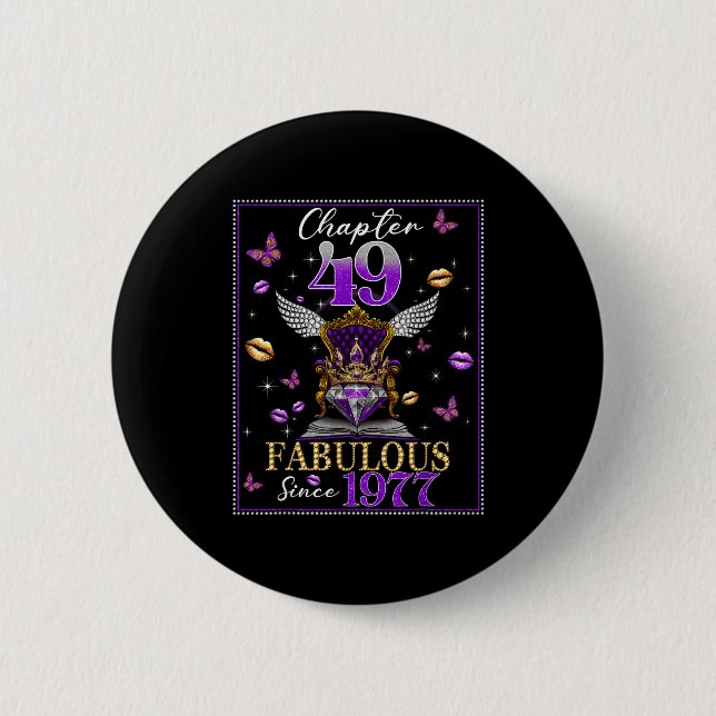 Chapa Redonda De 5 Cm Chapter 49 Fabulous Since 1977 49th Birthday Women (Anverso)