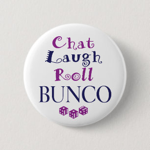 Chapa Redonda De 5 Cm charla, risa, rollo - bunco