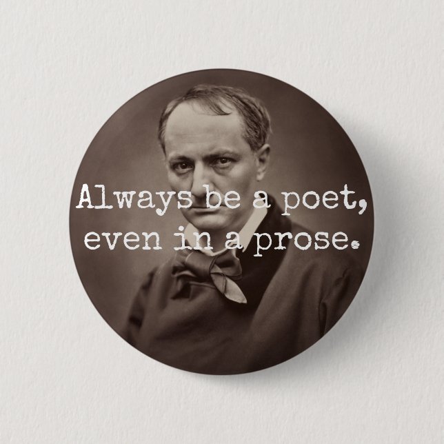Chapa Redonda De 5 Cm Charles Baudelaire (Anverso)