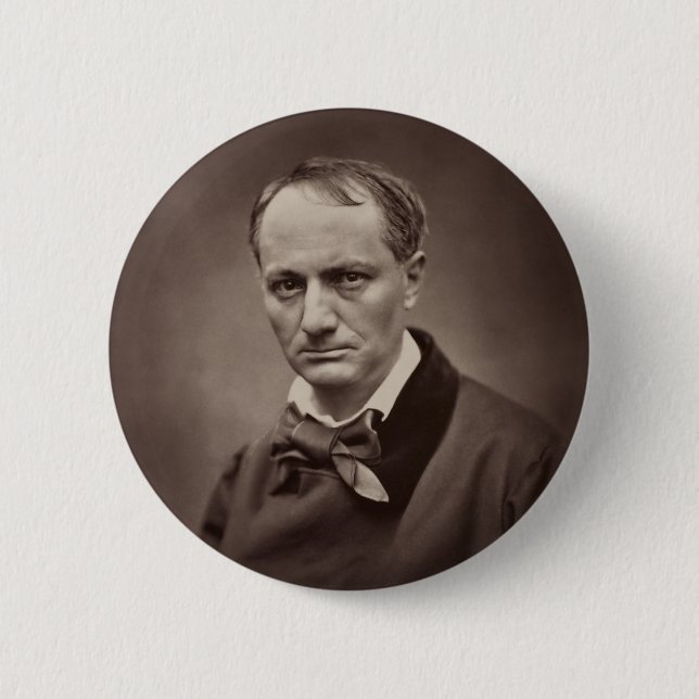 Chapa Redonda De 5 Cm Charles Baudelaire por Étienne Carjat (Anverso)