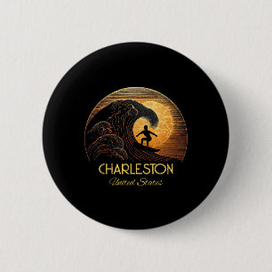 Chapa Redonda De 5 Cm Charleston Estados Unidos Surf Tablas de surf