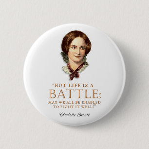 Chapa Redonda De 5 Cm Charlotte Bronte - La Vida Es Una Batalla