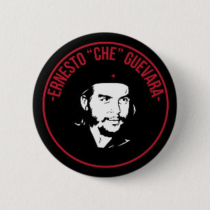 Chapa Redonda De 5 Cm Che Guevara Blanco y Negro