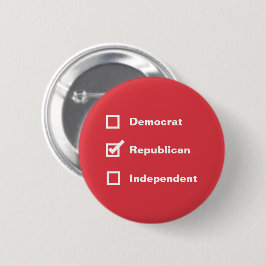 Chapa Redonda De 5 Cm Check Mark Voter Democrat Republican Independent