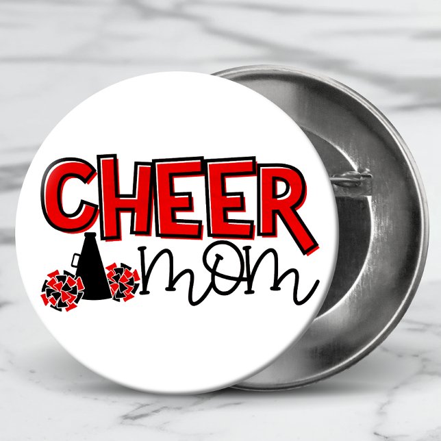 Chapa Redonda De 5 Cm Cheer Mom Modern Typography (Subido por el creador)