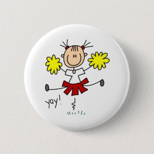 Chapa Redonda De 5 Cm Cheerader Stick Fgure