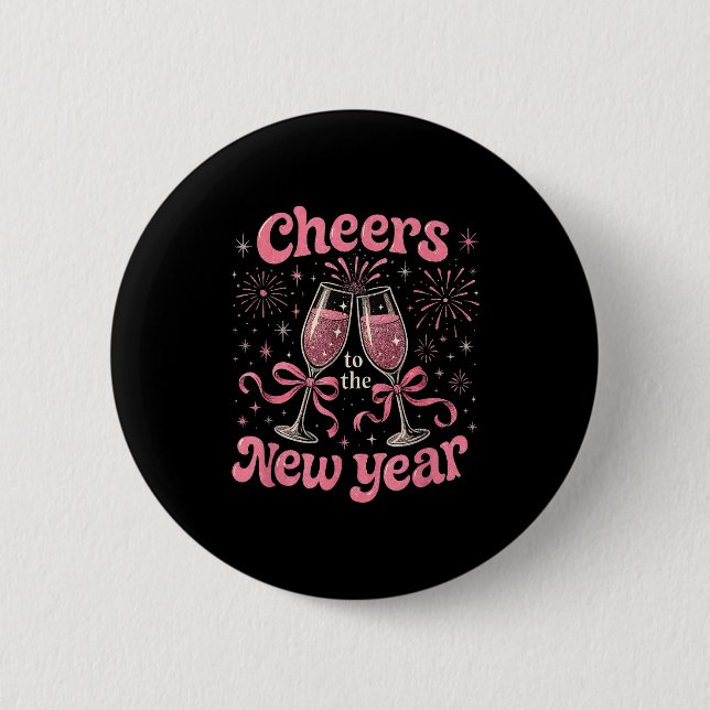 Chapa Redonda De 5 Cm Cheers To The New Year 2026 Nk Celebration Gift  (Anverso)