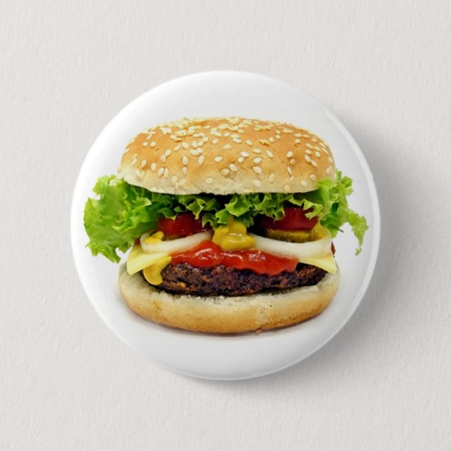 Chapa Redonda De 5 Cm Cheeseburger (Anverso)