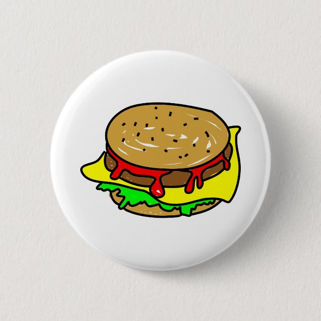 Chapa Redonda De 5 Cm cheeseburger (Anverso)