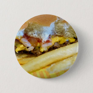 Chapa Redonda De 5 Cm Cheeseburger y Fries