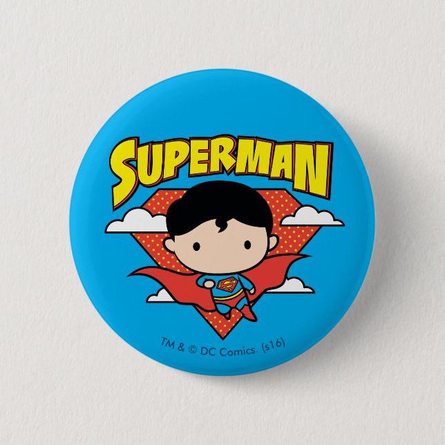 Chapa Redonda De 5 Cm Cheet Superman Polka Dot Shield y Name (Anverso)