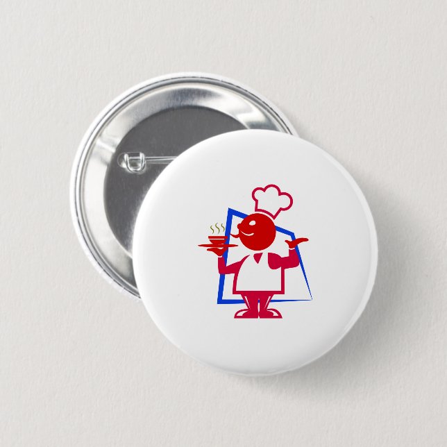 Chapa Redonda De 5 Cm Chef (Anverso y reverso)