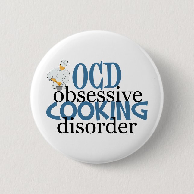 Chapa Redonda De 5 Cm Chef divertido (Anverso)