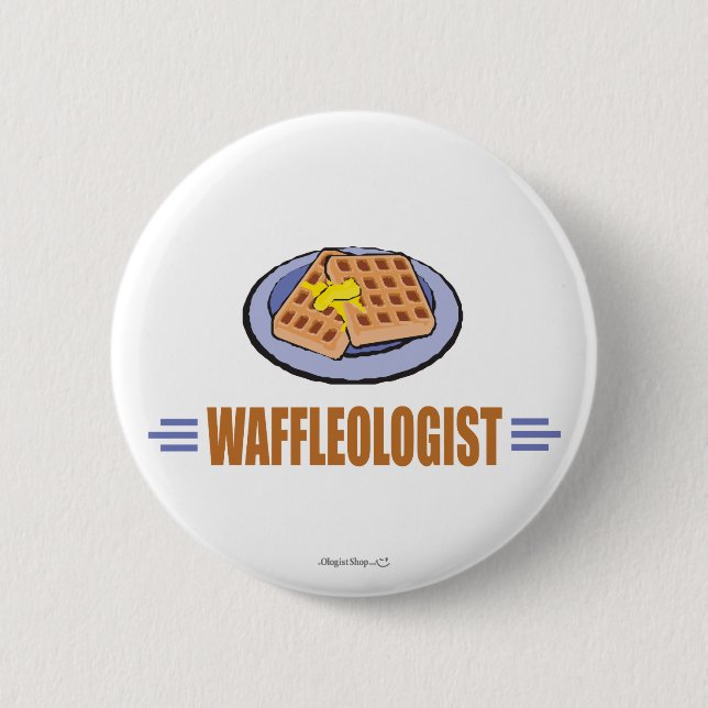 Chapa Redonda De 5 Cm Chef humorístico de Waffle (Anverso)