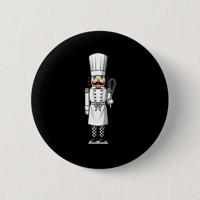 Chapa Redonda De 5 Cm Chef Nutcracker Cook Hat Xmas  (Anverso)