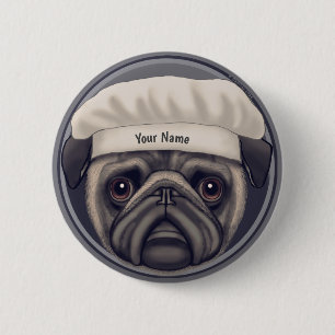 Chapa Redonda De 5 Cm Chef Pug