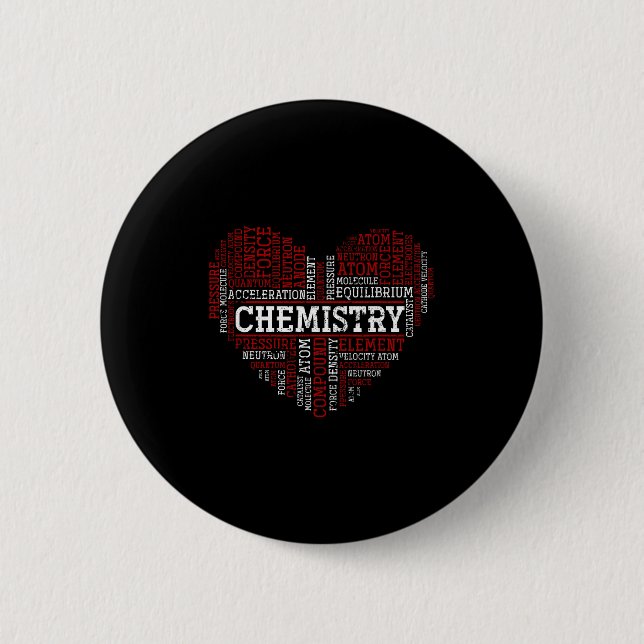 Chapa Redonda De 5 Cm Chemist Valentines Day Gift Science Chemistry  (Anverso)
