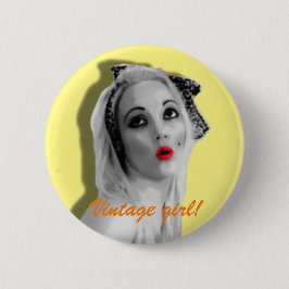 Chapa Redonda De 5 Cm Cherrie Au Lait Retro Pinup Chica Vintage Badge