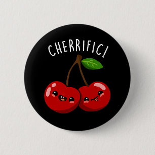 Chapa Redonda De 5 Cm Cherrific divertida cereza roja juego de palabras