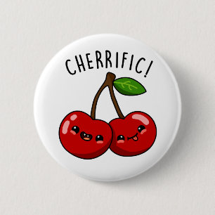 Chapa Redonda De 5 Cm Cherrífico chiste de cereza roja divertida