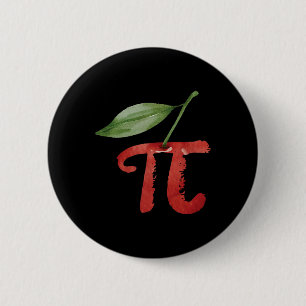 Chapa Redonda De 5 Cm Cherry Pi Day Funny Pie Cherries 3.14 Humor Scienc