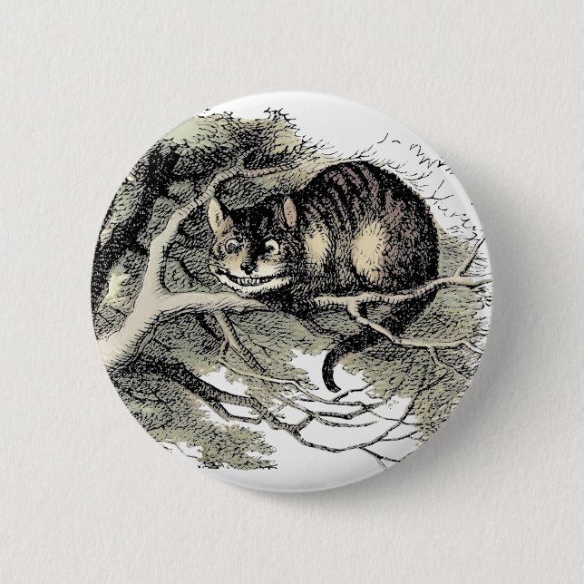 Chapa Redonda De 5 Cm Cheshire Cat Alice Wonderland Classic (Anverso)