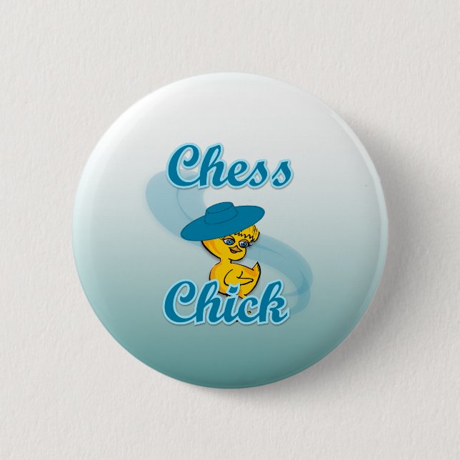 Chapa Redonda De 5 Cm Chess Chick #3 (Anverso)