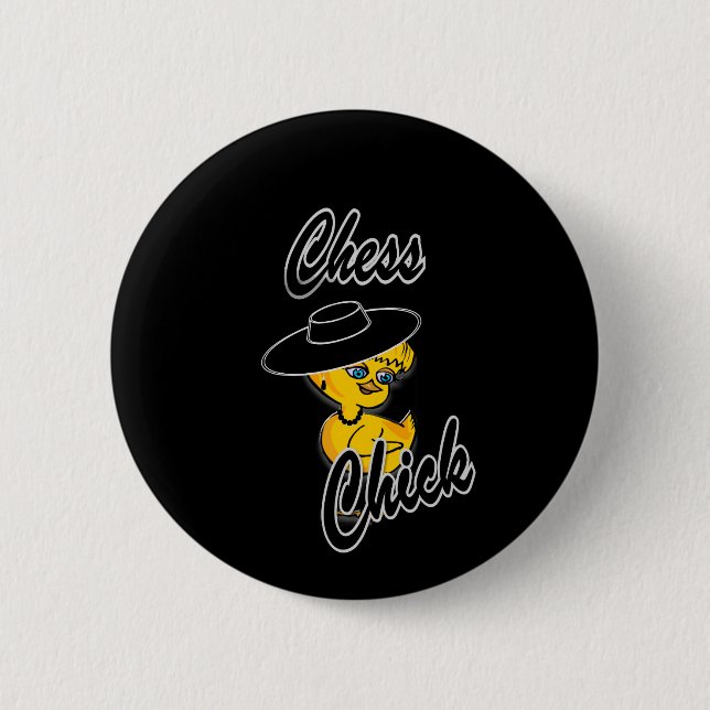 Chapa Redonda De 5 Cm Chess Chick #4 (Anverso)