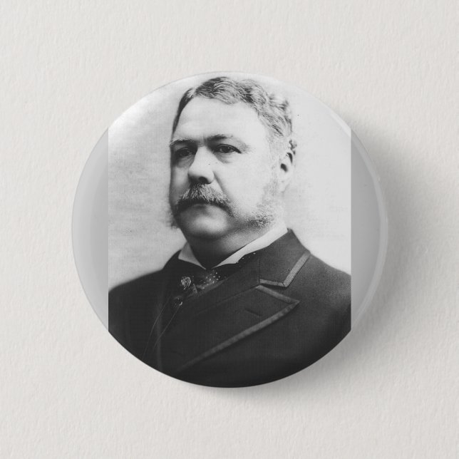Chapa Redonda De 5 Cm Chester A. Arthur 21ª Presidenta (Anverso)