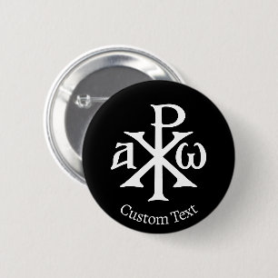 Chapa Redonda De 5 Cm Chi Rho Christogram