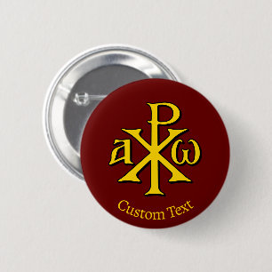 Chapa Redonda De 5 Cm Chi Rho Christogram