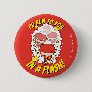 Chapa Redonda De 5 Cm Chibi Flash - Correría Contigo En Flash Valentine