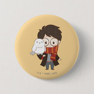 Chapa Redonda De 5 Cm Chibi HARRY POTTER™ y Hedwig