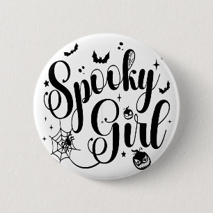 Chapa Redonda De 5 Cm Chica adorable Halloween Calabaza araña fantasma