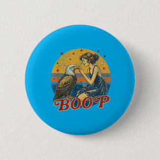 Chapa Redonda De 5 Cm Chica Águila Divertida Mano Boop Nariz Divertido P