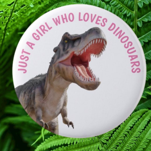 Chapa Redonda De 5 Cm CHICA ama a los dinosaurios (Bring your dream party to life with our selection of quality Dinosaur themed party supplies )