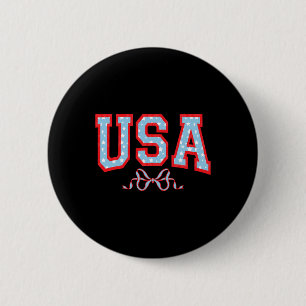 Chapa Redonda De 5 Cm Chica Americana Usa Patriótica 4 De Julio Mujeres