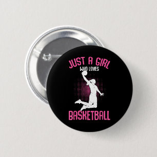 Chapa Redonda De 5 Cm Chica Baloncesto Mujeres