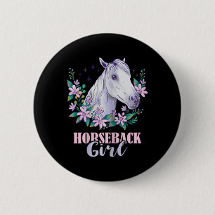 Chapa Redonda De 5 Cm Chica Caballo Caballo Montando Caballo Lover Eques