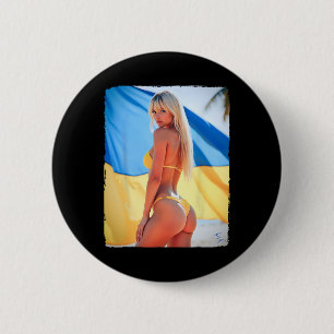 Chapa Redonda De 5 Cm Chica Caliente Bybe - Hermosa Chica en Bikini con